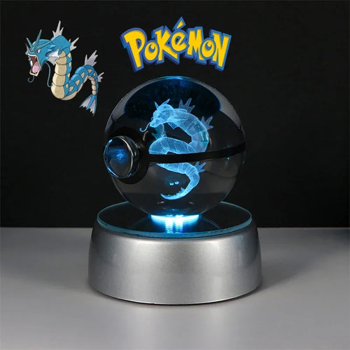 Pokemon 3D Crystal Ball Figure Toys Pokeball Gengar Gyarados Mimikyu