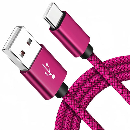 USB A to iPhone 15 Nylon Braided Cable Fast Charger Cord for Huawei
