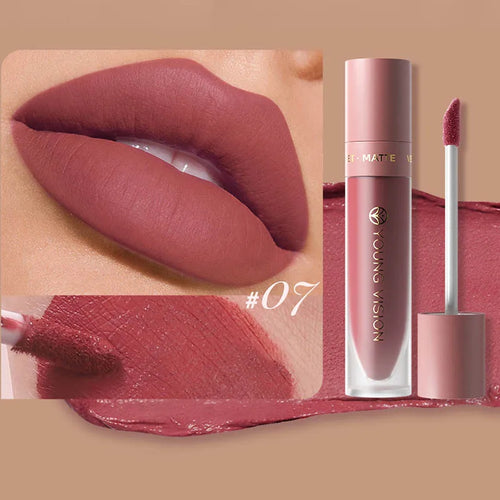 DUNUF  8-color matte velvet smooth easy-to-apply square tube lip gloss