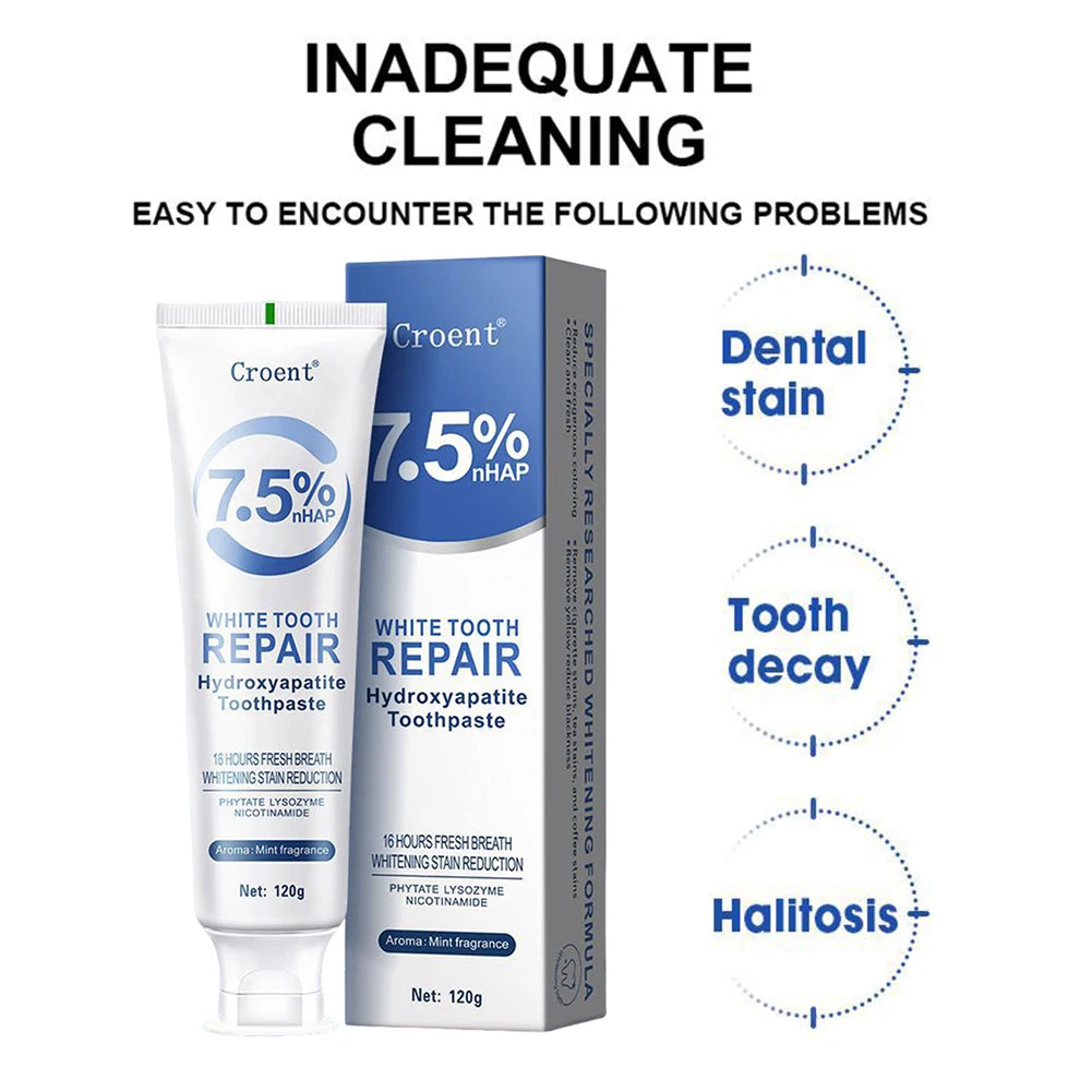 120g Hydroxyapatite Whitening Toothpaste Protect Gum Health Deep