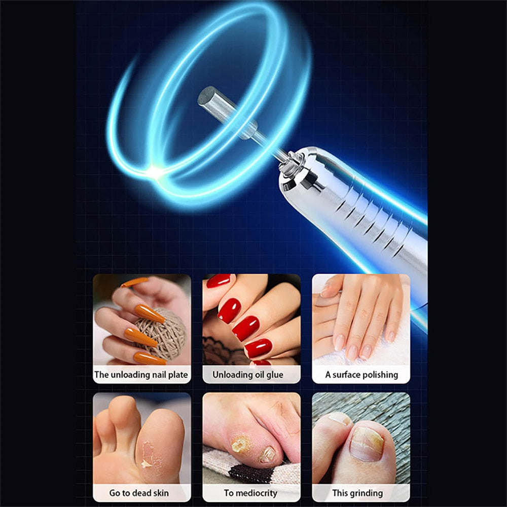 35000RPM Electric Nail Drill Rechargeable USB Nail Manicure Machine