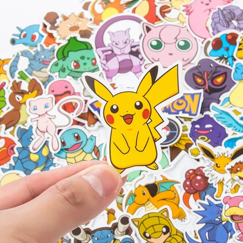 50/100Pcs Kawaii Pikachu Pokemon Stickers Motorcycle Phone Car