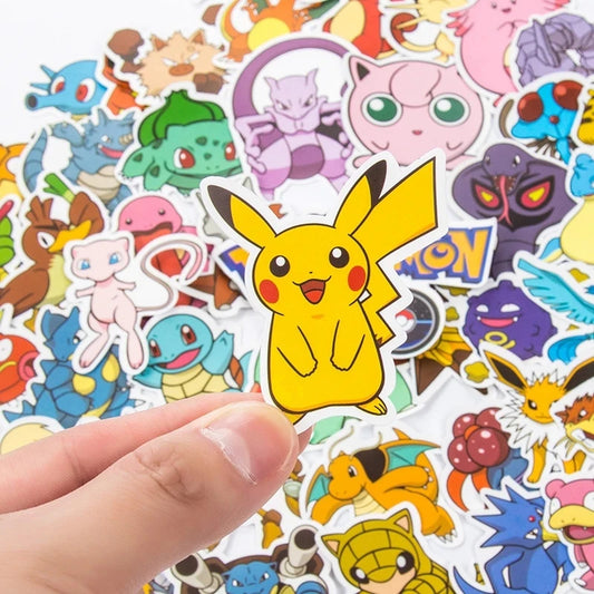 50/100Pcs Kawaii Pikachu Pokemon Stickers Motorcycle Phone Car