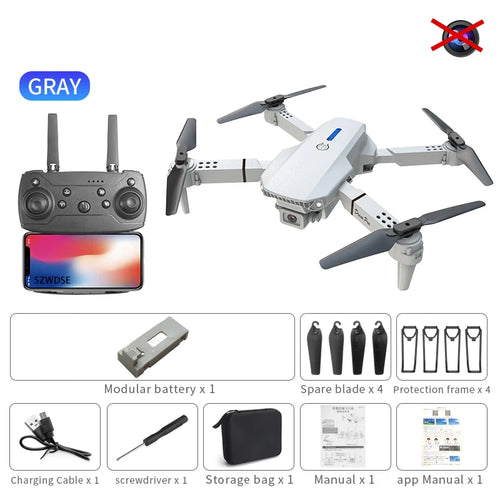 2026 RC Foldable Quadcopter Dron Helicopter Toys Gift E88 Pro WIFI FPV