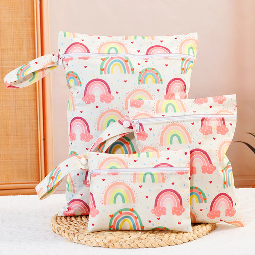 Elinfant 3PCS Portable Wet Dry Bag For Swimsuits,Waterproof Diaper