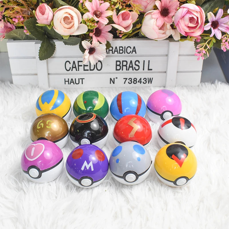 12 Pcs/Set Pokemon Pikachu Pokeball Action Figure Game Poke Ball Model