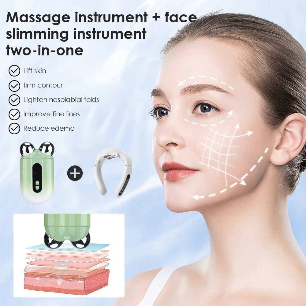 EMS Facial Massager Roller Microcurrent Face Lifting Machine V-Face