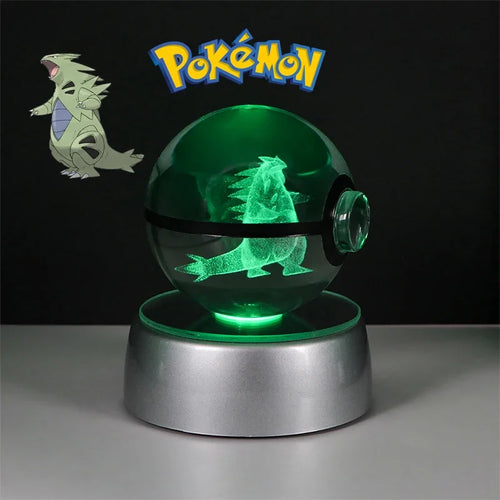 Pokemon 3D Crystal Ball Figure Toys Pokeball Gengar Gyarados Mimikyu