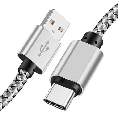 Nylon Data Cable Fast Charger USB A to Type C Charging Cable For