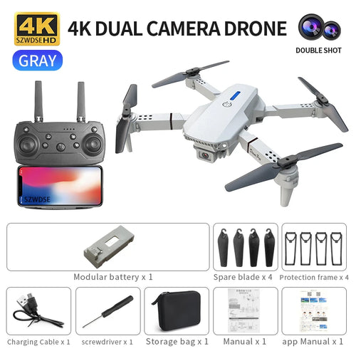 2026 RC Foldable Quadcopter Dron Helicopter Toys Gift E88 Pro WIFI FPV