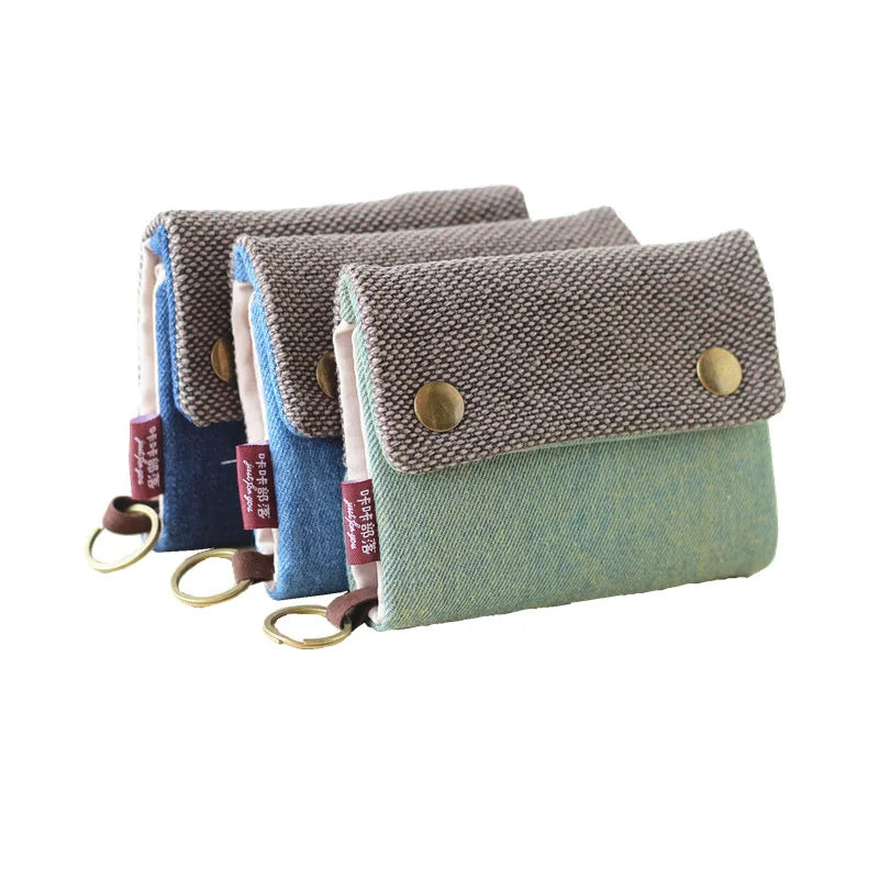 Canvas Cartoon Totoro Cat Printed Dog Women Fold Short Wallet
