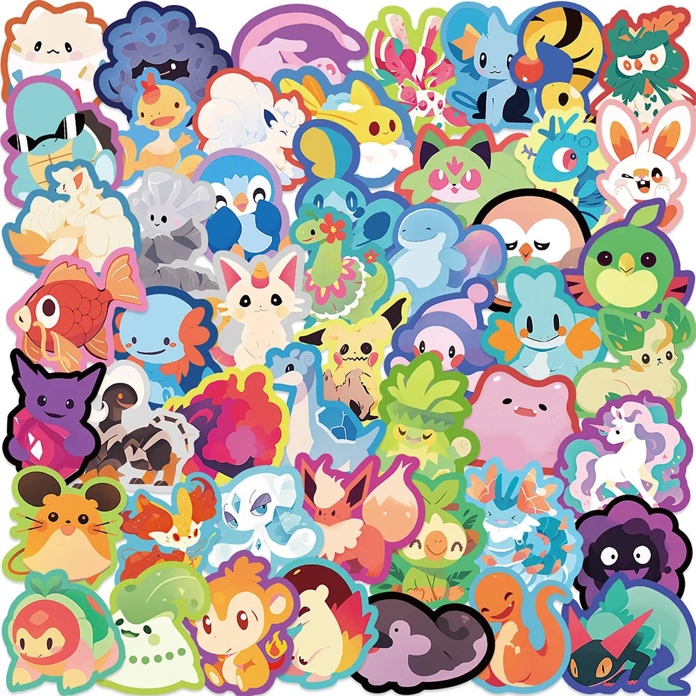10/30/50PCS Kawaii Colorful Pokémon Stickers Cartoon Cute Graffiti DIY