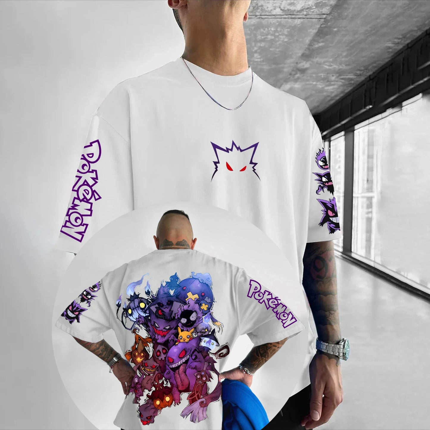 Pokémon Animation Derivatives Gengar Printing T-shirt Men's and