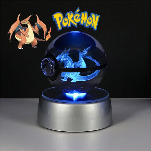 Pokemon 3D Crystal Ball Figure Toys Pokeball Gengar Gyarados Mimikyu