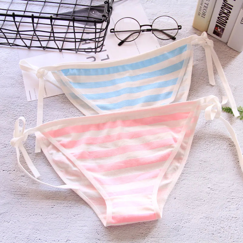 Japan Sexy Lingerie Lolita Kawaii Blue Pink White Striped Mini Bikini
