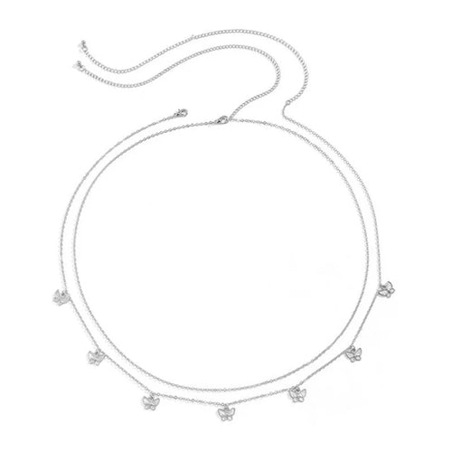 Sexy Double Thin Chain Women's Waist Chain Charming Butterfly