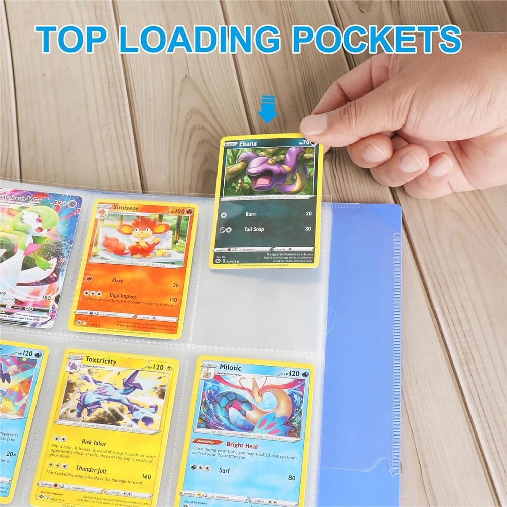 450 Pockets Single Side Trading Card Album Holder Sleeves 9 Pocket