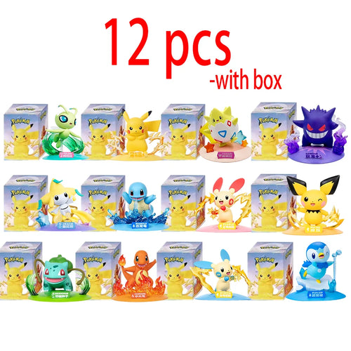 12 style Pok é mon Action Dolls Pikachu Blind Box Anime Models Desktop