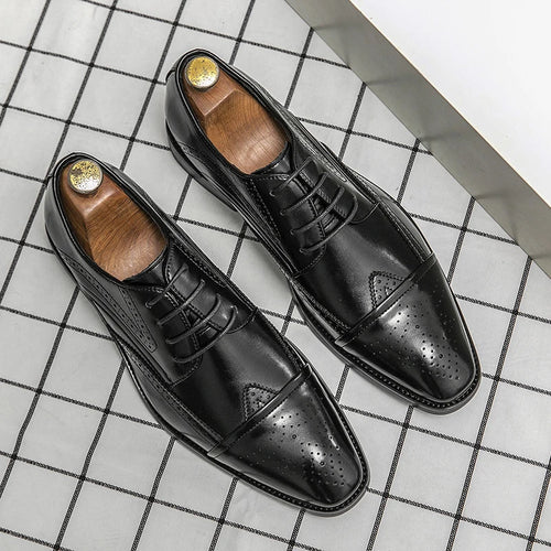 2022 High Quality Handmade Oxford Dress Shoes Men Genuine Cow Leather
