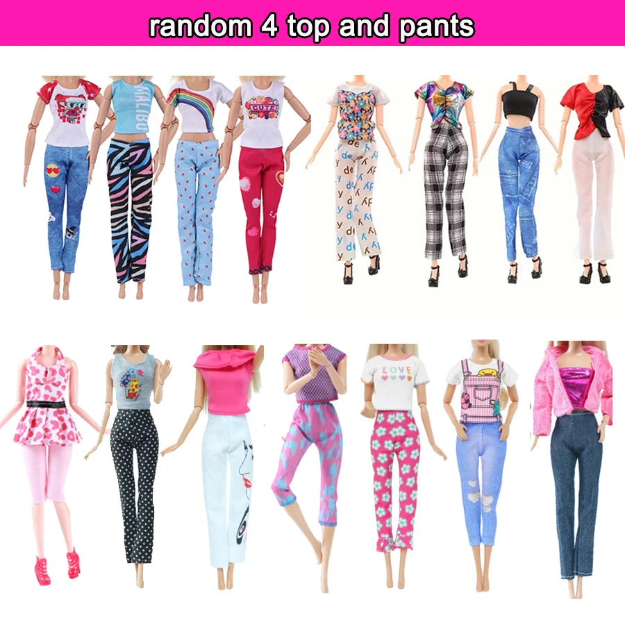 64Pcs Clothes And Accessories for 11.5''/30cm Dolls Fashion Gowns