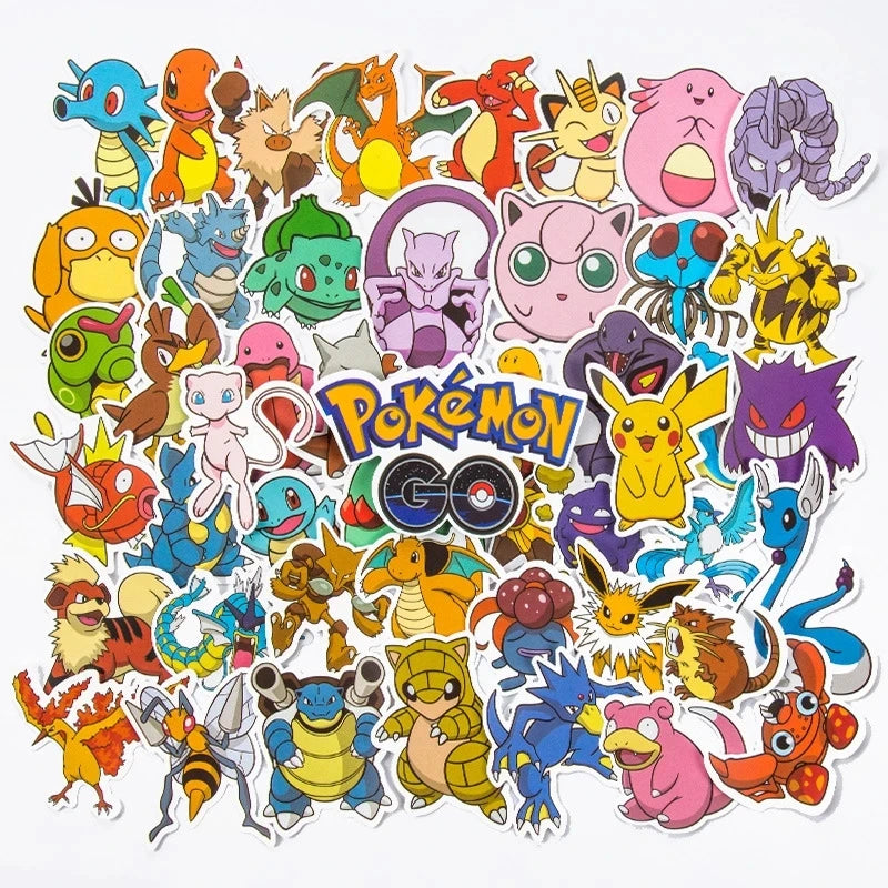 50/100Pcs Kawaii Pikachu Pokemon Stickers Motorcycle Phone Car