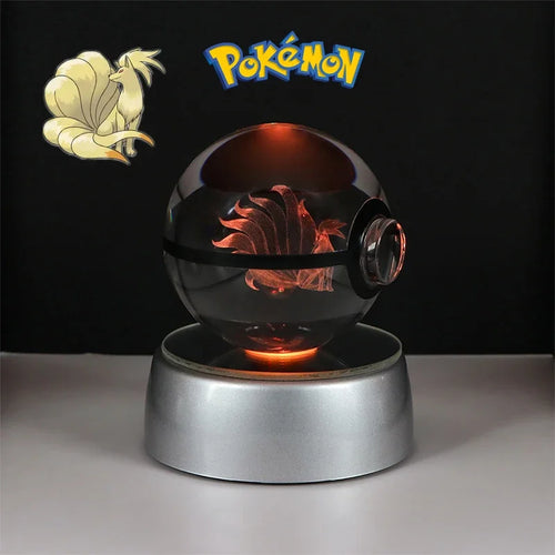 Pokemon 3D Crystal Ball Figure Toys Pokeball Gengar Gyarados Mimikyu