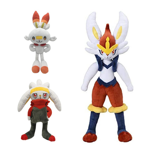 New Pokémon Sword and Shield Cinderace Plush Toys Scorbunny Evolution
