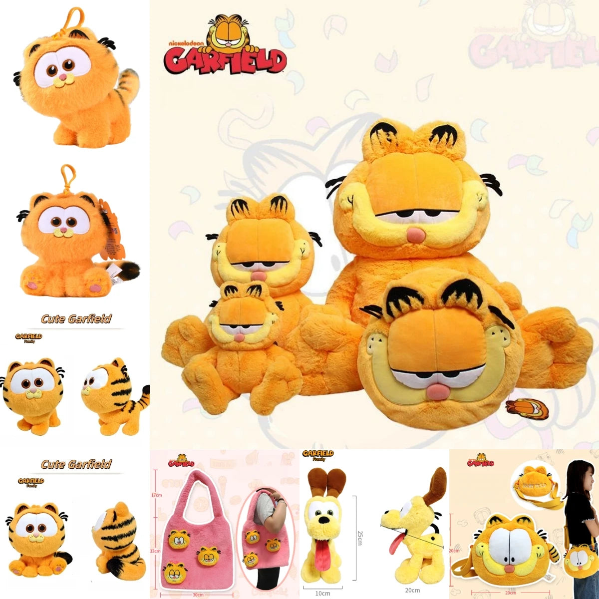 New GARFIELD Original Plush Doll Odie Peluche Toy Cartoon Cat Plushie