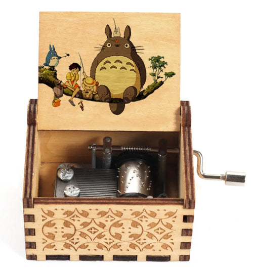 Wooden painted music box, Totoro music gift, ornament, light luxury