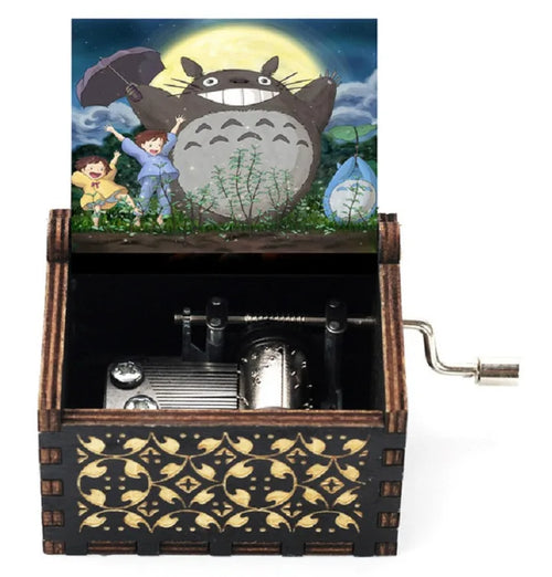Wooden painted music box, Totoro music gift, ornament, light luxury