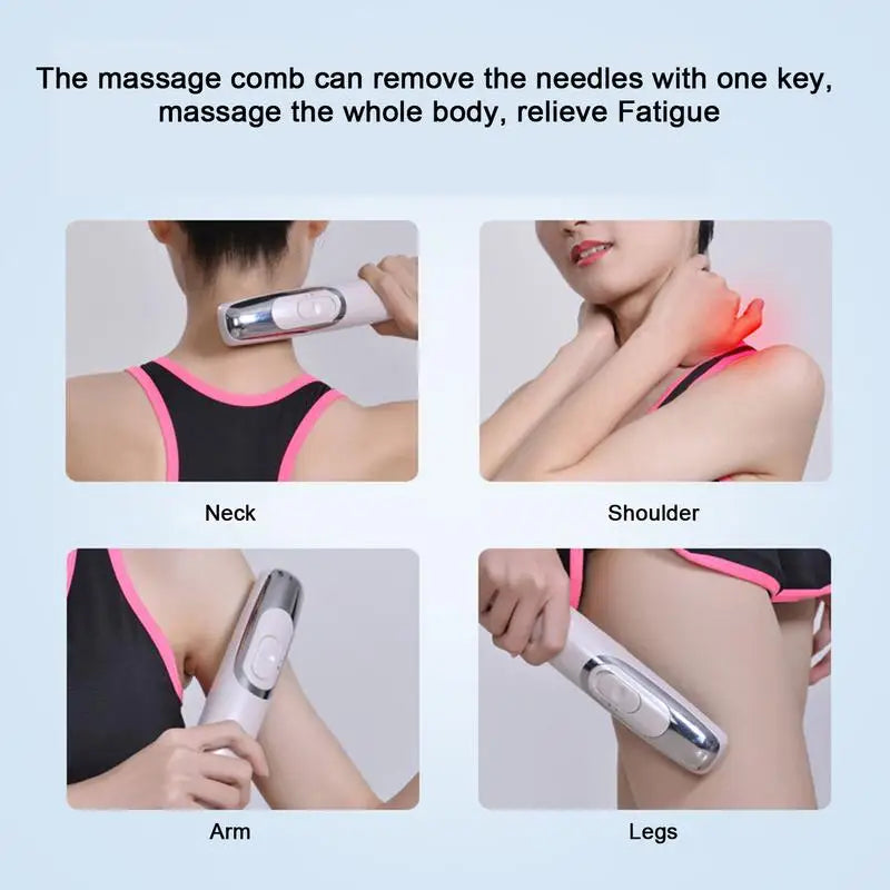 Electric Hair Straightener Comb Cordless Magnetic Head Massage Brush