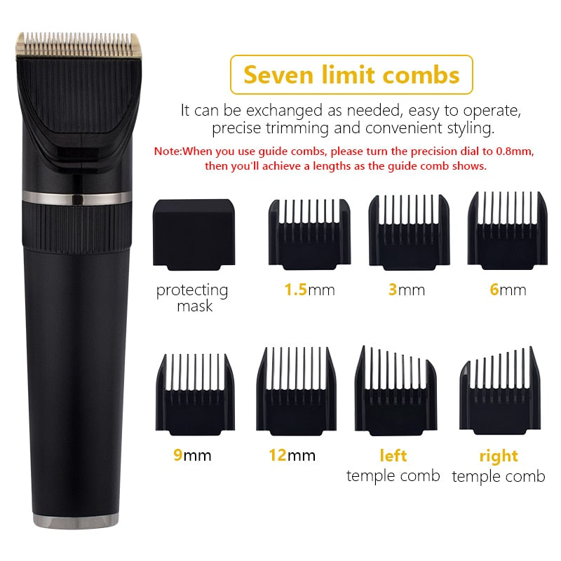 Full Body Washable Electric Hair Clipper Ceramic Professional