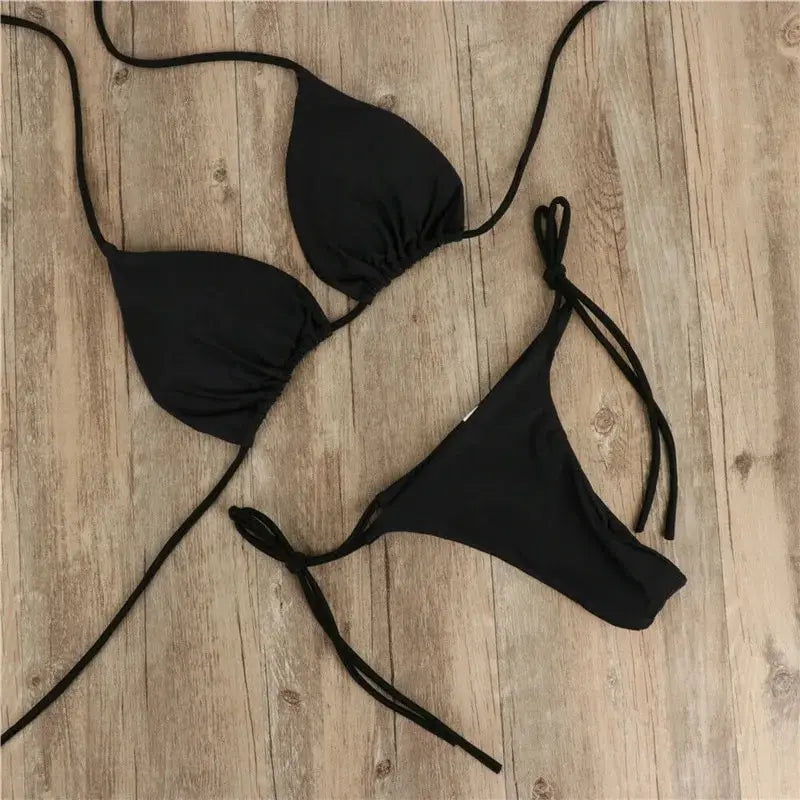 European and American Neck Strap Bikini Sexy Swimsuit WOMEN'S Split