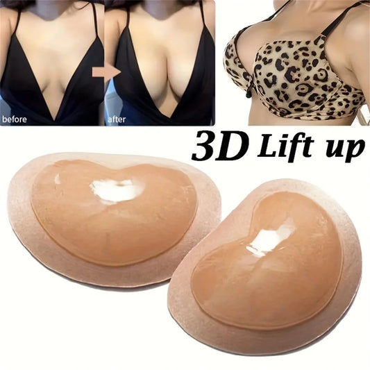 Push Up Reusable Bra Insert Pads, Stick-on Soft Chest Enhancer Pads,