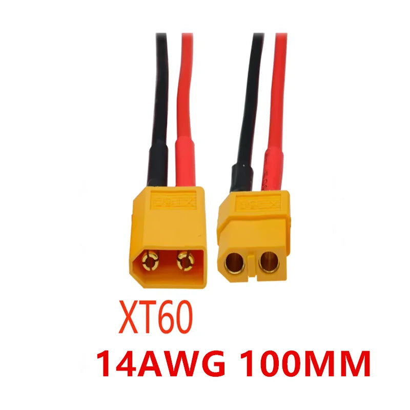 4pcs XT60 Battery Male Female Connector Plug 10cm 14AWG Silicone Wire