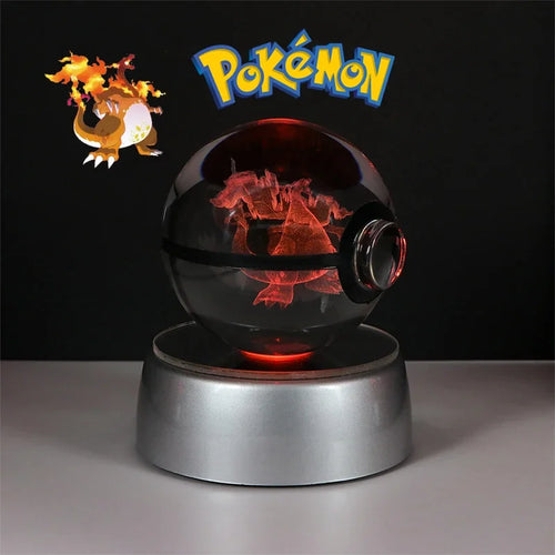 Pokemon 3D Crystal Ball Figure Toys Pokeball Gengar Gyarados Mimikyu