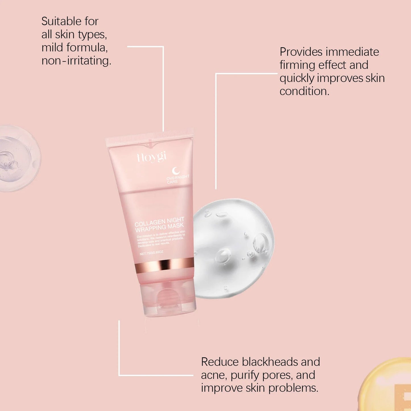 Collagen Peel-off Mask Deep Hydrating Fade Fine Lines Firming Shrink
