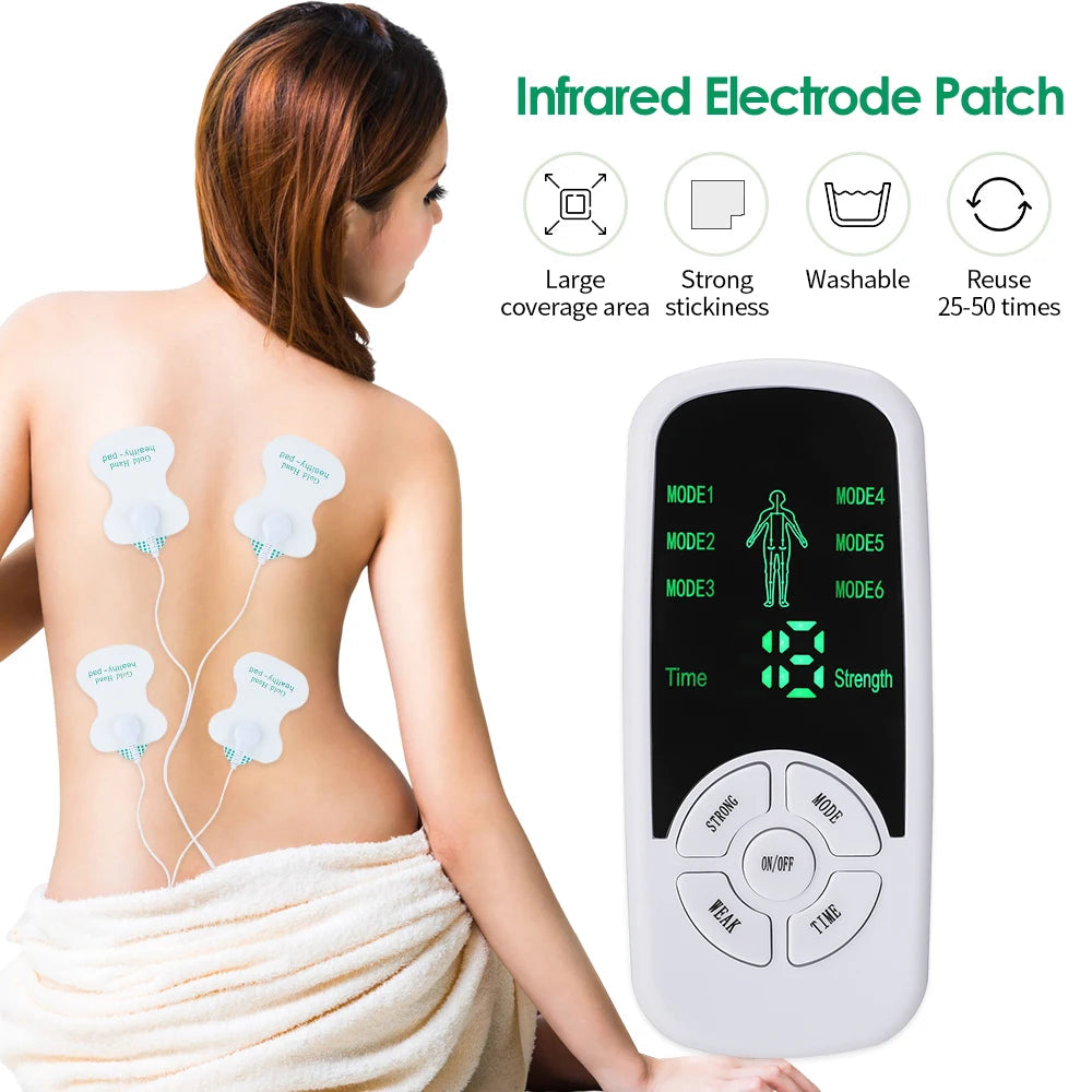 Tens Muscle Stimulator 6 Mode Electric EMS Acupuncture Body Massage
