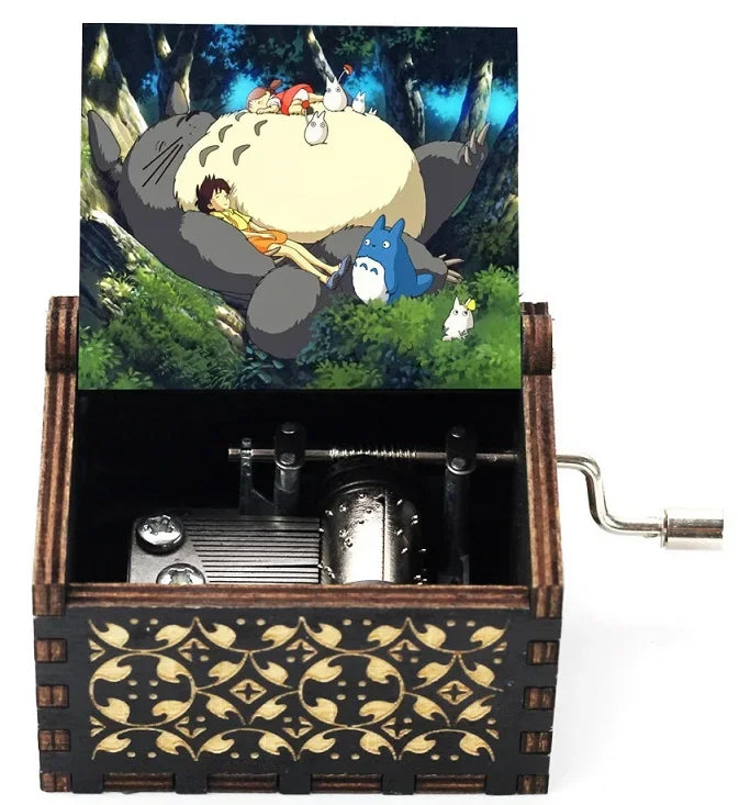 Wooden painted music box, Totoro music gift, ornament, light luxury