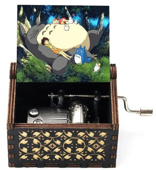 Wooden painted music box, Totoro music gift, ornament, light luxury