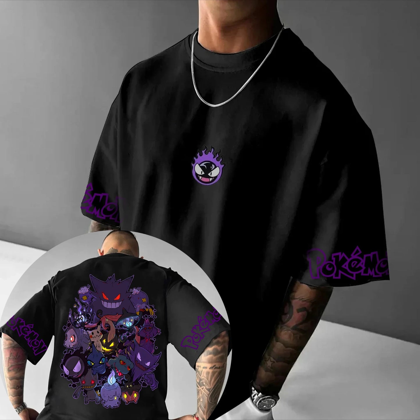 Pokémon Animation Derivatives Gengar Printing T-shirt Men's and