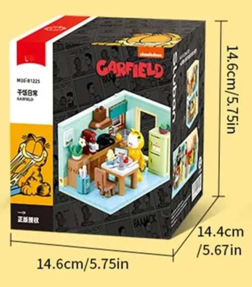 Garfield Car Building Blocks City Magic Cartoon Cat Anime Figures