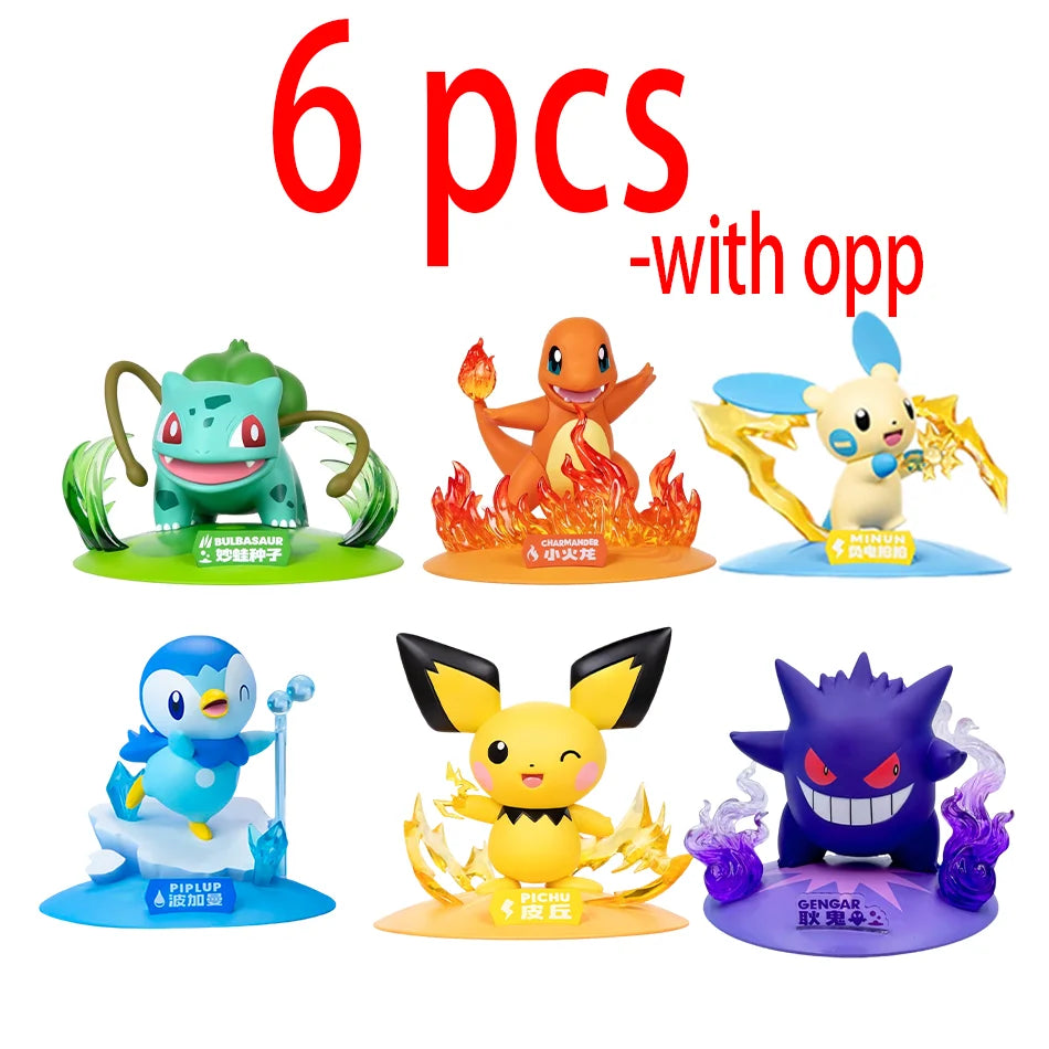 12 style Pok é mon Action Dolls Pikachu Blind Box Anime Models Desktop