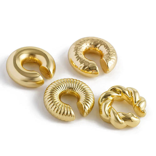 1 Pair Smooth Circle C Shape Clip Earrings For Women Lightweight