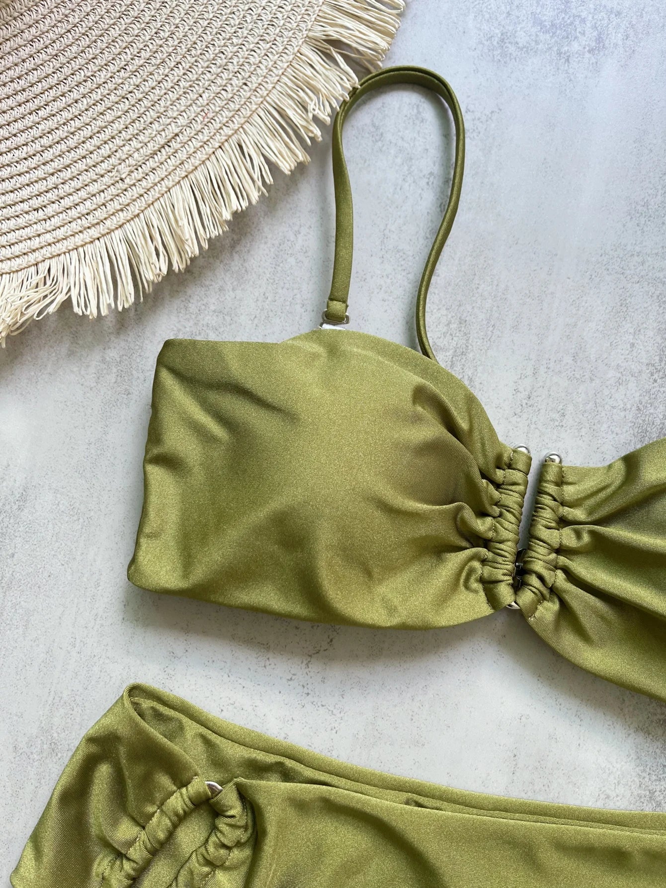 Bandeau Bikini Push Up Women Swimsuits 2024 Sexy Female Swimwear
