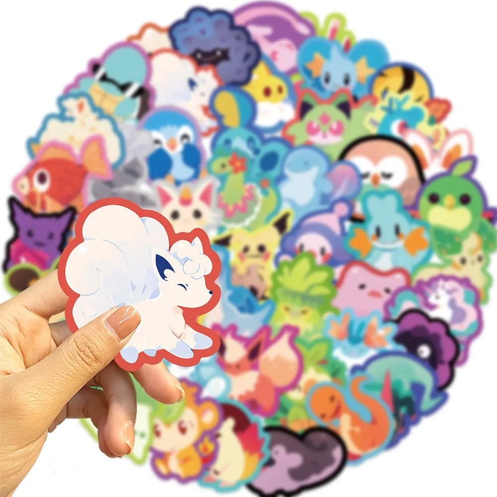 10/30/50PCS Kawaii Colorful Pokémon Stickers Cartoon Cute Graffiti DIY