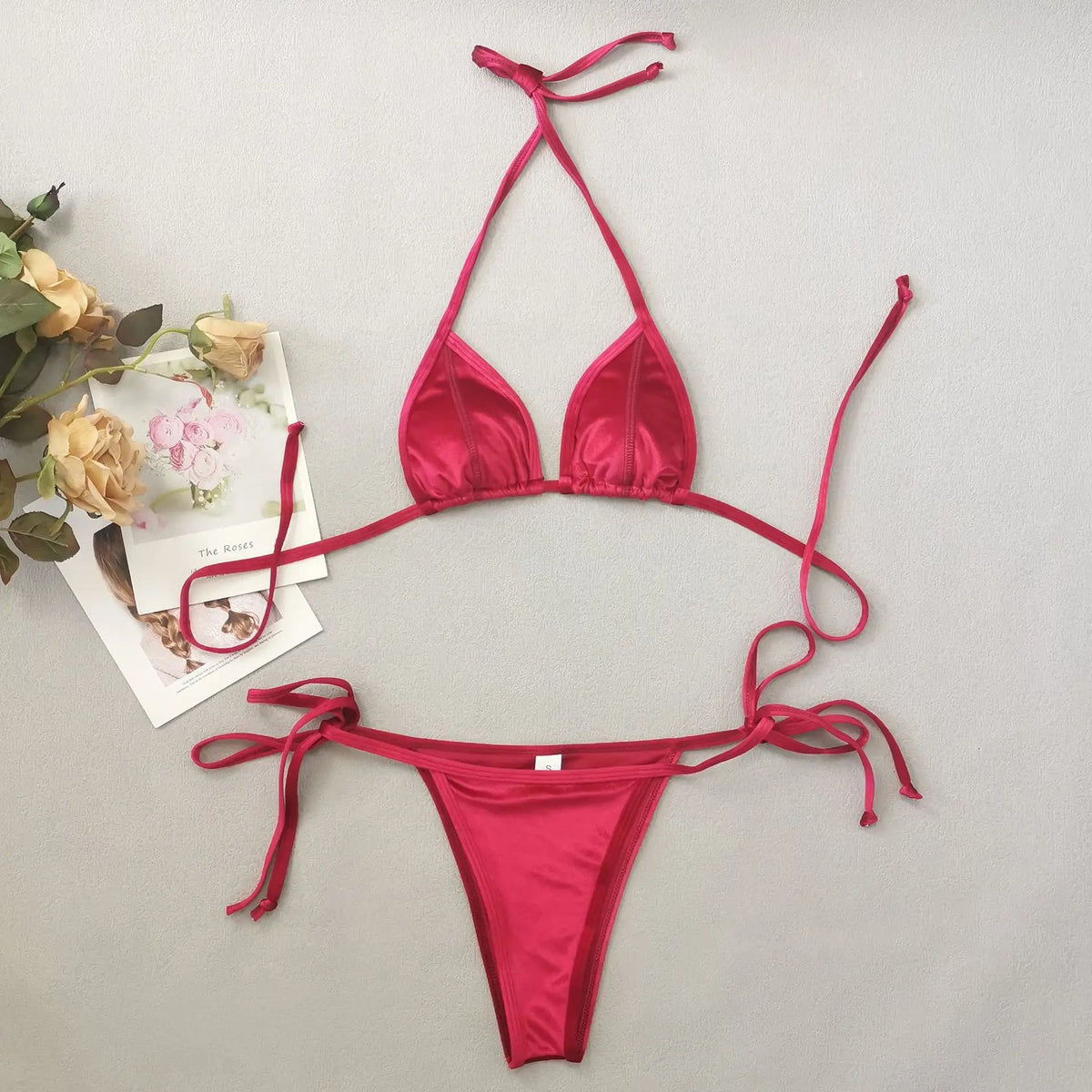 2025 New Shiny Red Sexy two piece swimsuit
