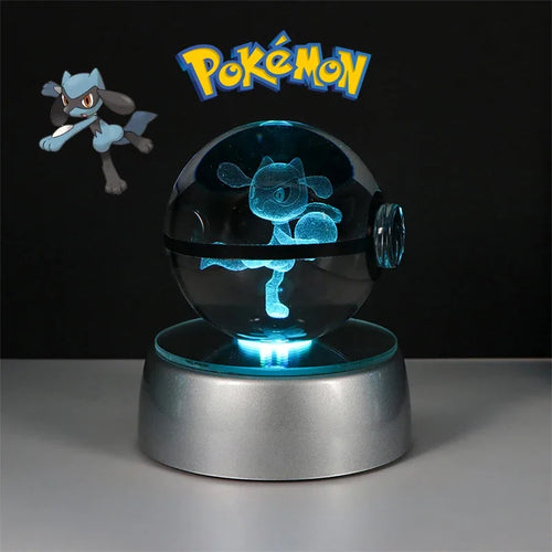 Pokemon 3D Crystal Ball Figure Toys Pokeball Gengar Gyarados Mimikyu