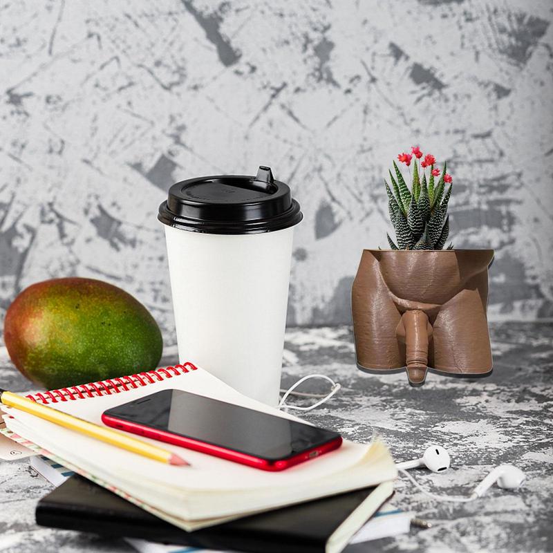 Resin Plant Pot Decor Sexy Men Naked Butt Flower Growing Pot Desktop