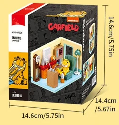 Garfield Car Building Blocks City Magic Cartoon Cat Anime Figures